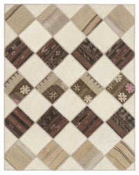 Krem El Dokuma Halı Geometrik Desenli 171x217 cm 11530