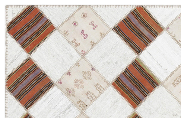 Bej Anadolu Bohem Geometrik Yün Halı 173x214 - Özel Seri