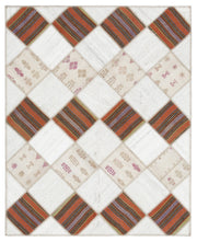 Teselya Bej Çizgili Yün El Dokuma Halısı 173 x 214 Apex Unique