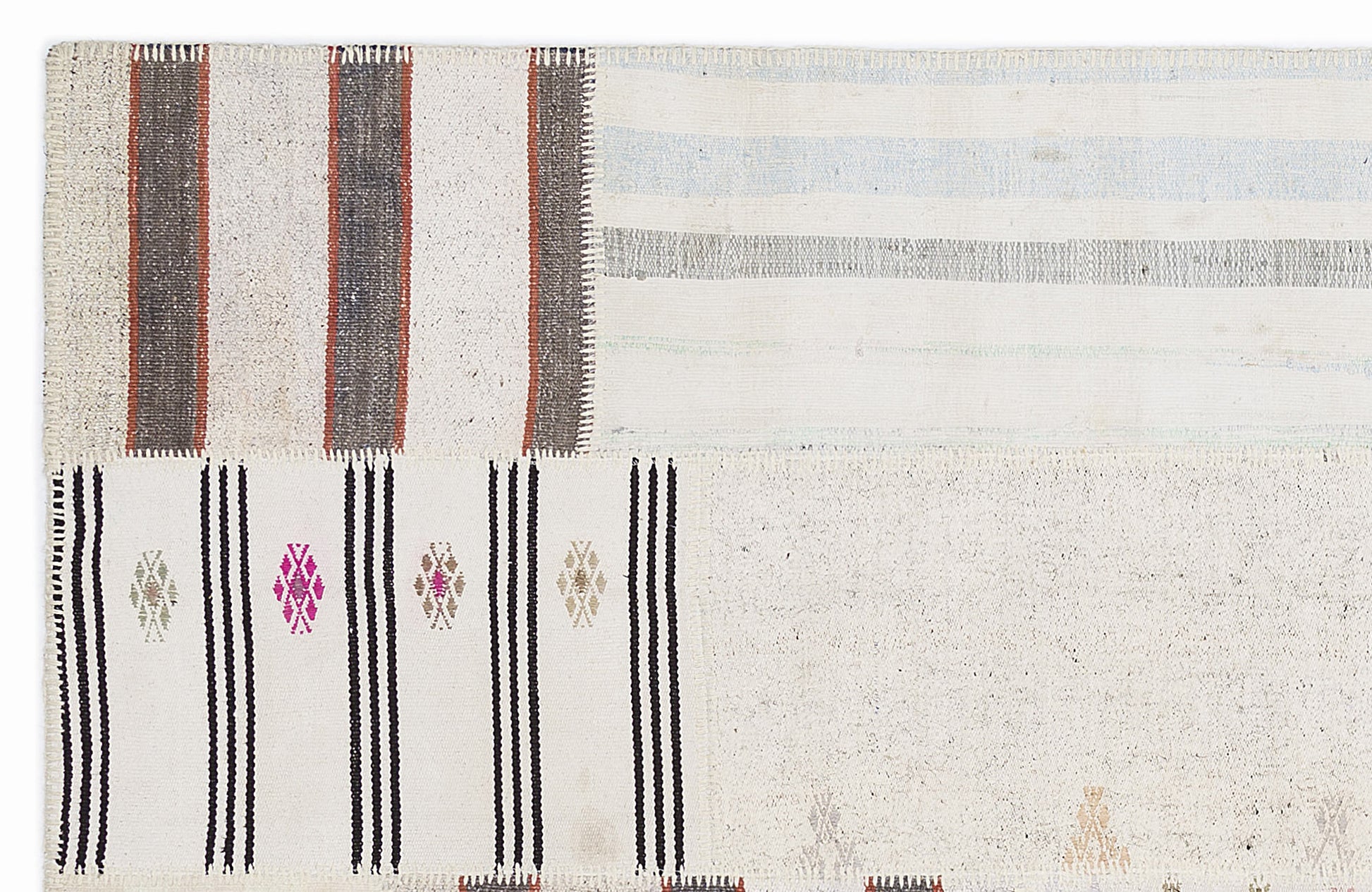 Teselya Bej Çizgili Yün El Dokuma Halısı 160 x 230 Apex Unique