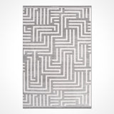 Gray White Modern Geometric Living Room Rug Labyrinth - Acrylic