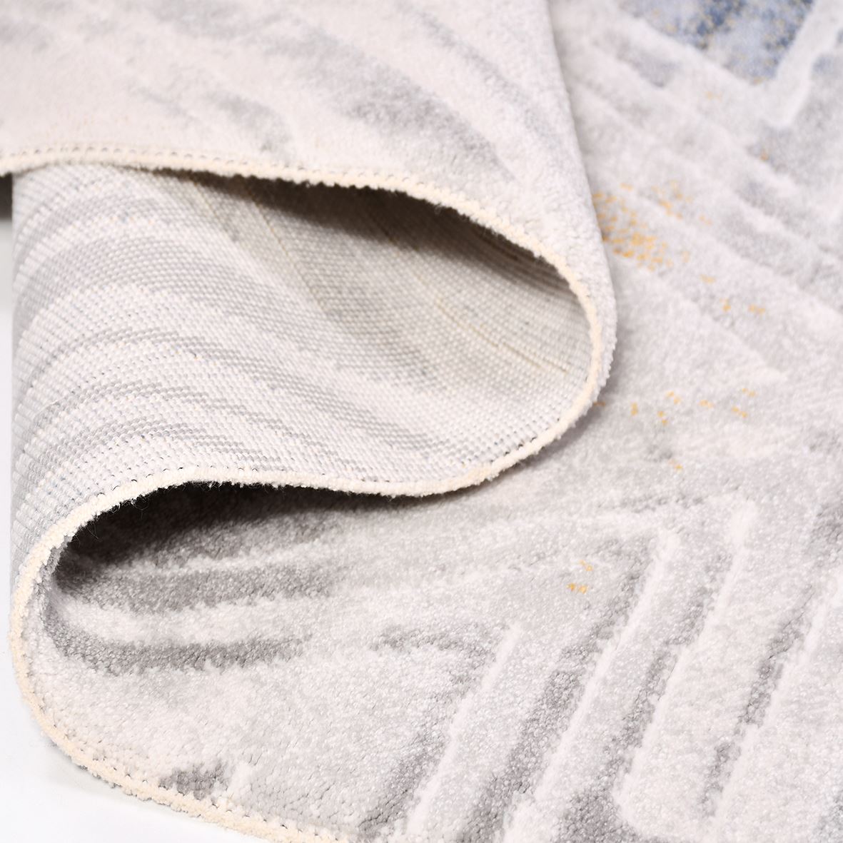 Elliot Gri Geometrik Akrilik Makine Halısı Crea