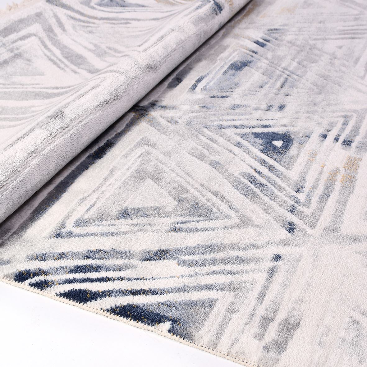 Elliot Gri Geometrik Akrilik Makine Halısı Crea