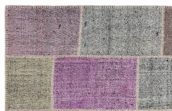 Bej Gri Anadolu Eskitme Geometrik Yün Halı 160x230 - Özel Seri
