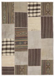 Teselya Bej Çizgili Yün El Dokuma Halısı 160 x 230 Apex Unique