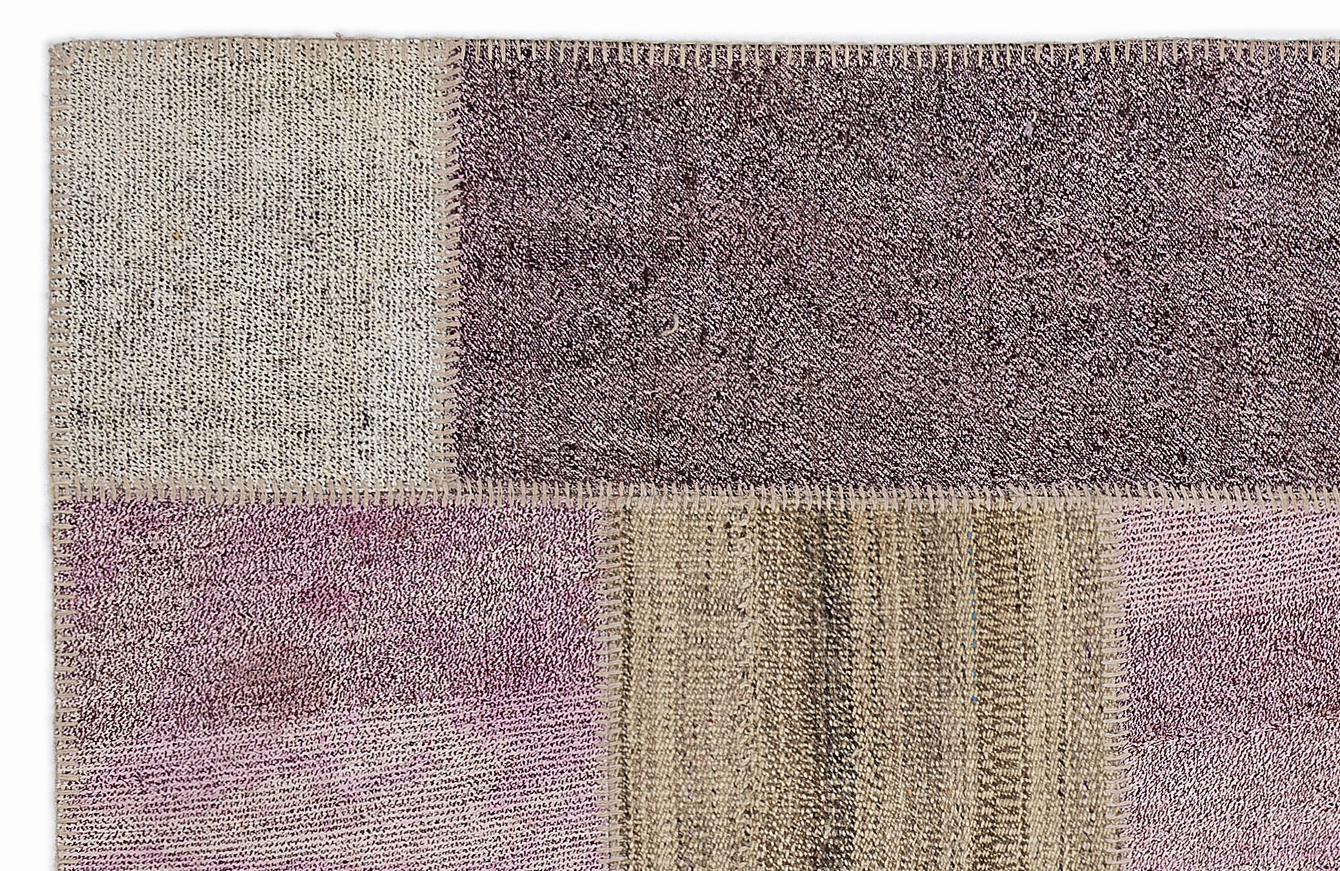 Teselya Pembe Patchwork Yün El Dokuma Halısı 160 x 230 Apex Unique