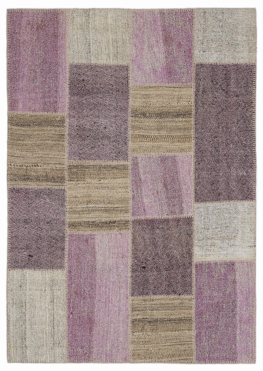 Pembe Anadolu Geometrik Modern Yün Halı 160x230 - Özel Seri