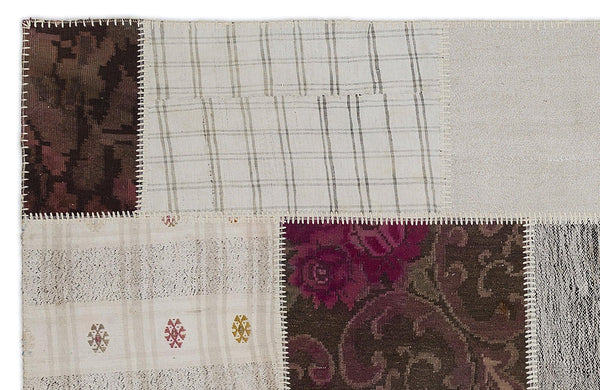 Beyaz Anadolu Bohem Geometrik Yün Halı 160x230 - Özel Seri
