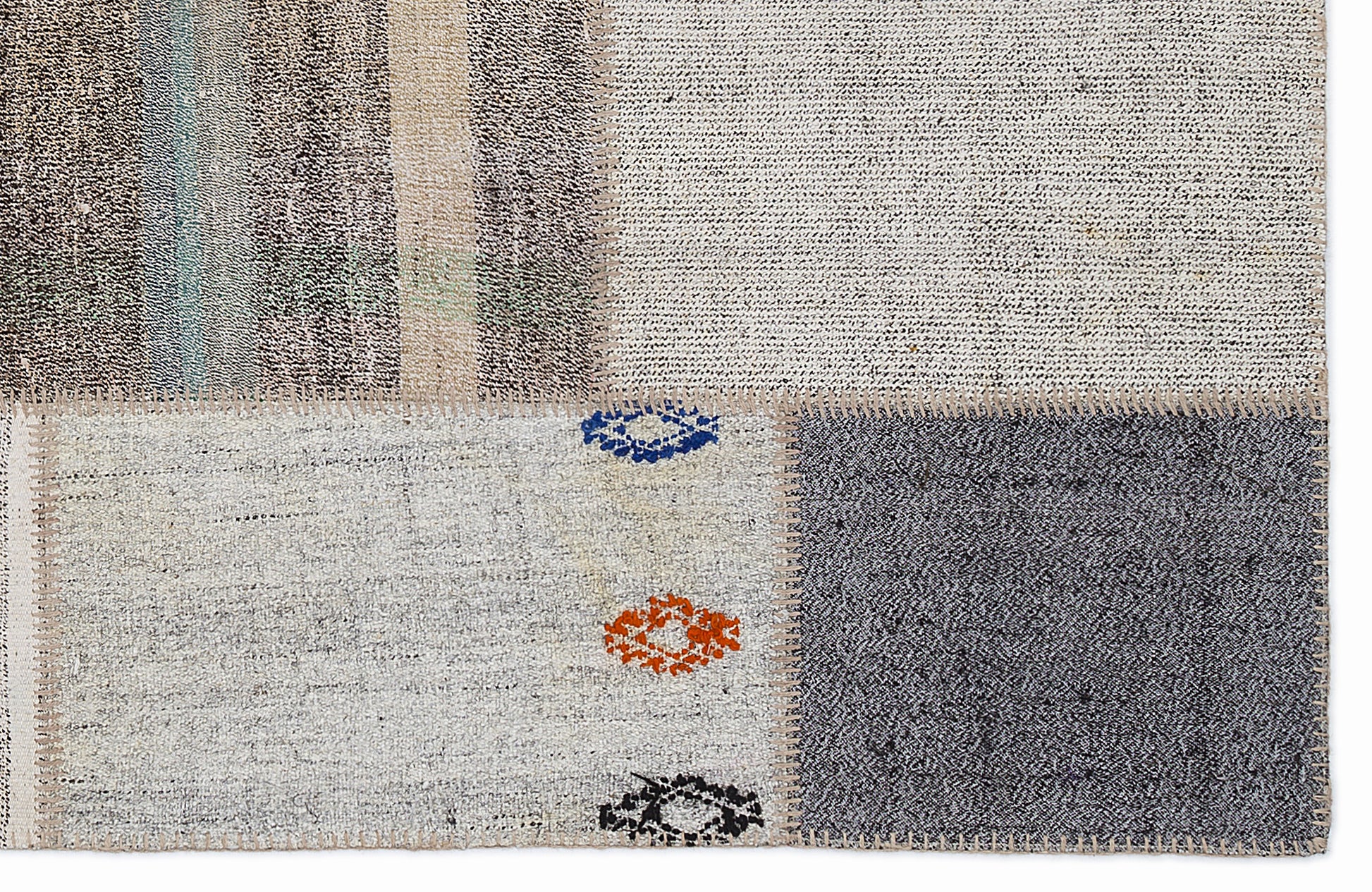 Teselya Bej Çizgili Yün El Dokuma Halısı 160 x 230 Apex Unique