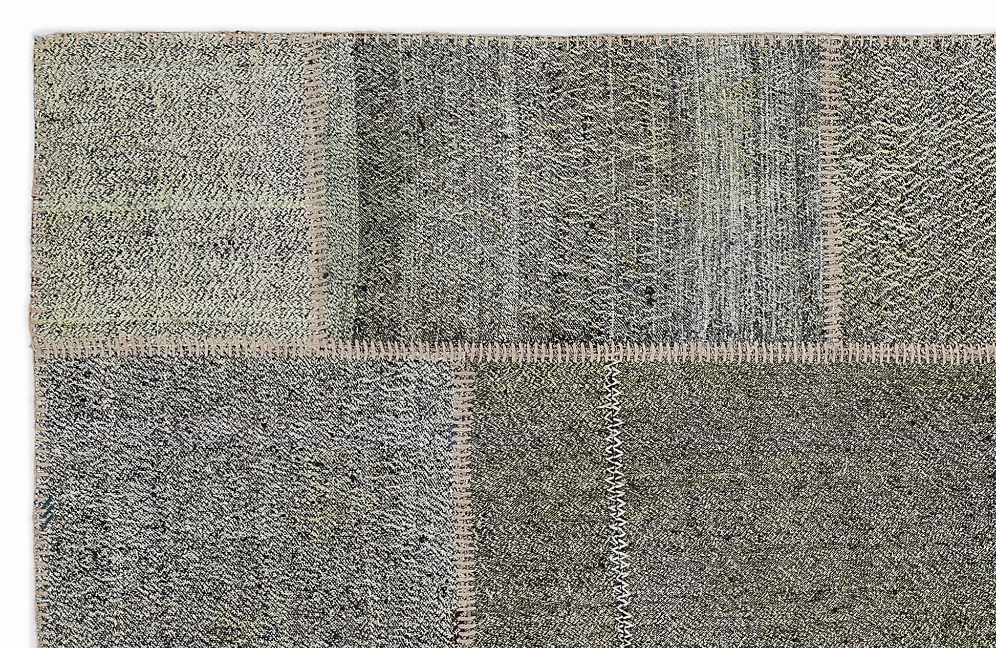 Teselya Gri Patchwork Yün El Dokuma Halısı 160 x 230 Apex Unique
