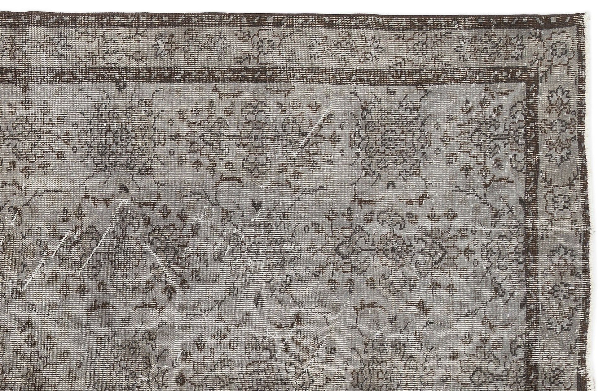 Atina Gri Eskitme Yün El Dokuma Halısı 182 x 287 Apex Unique