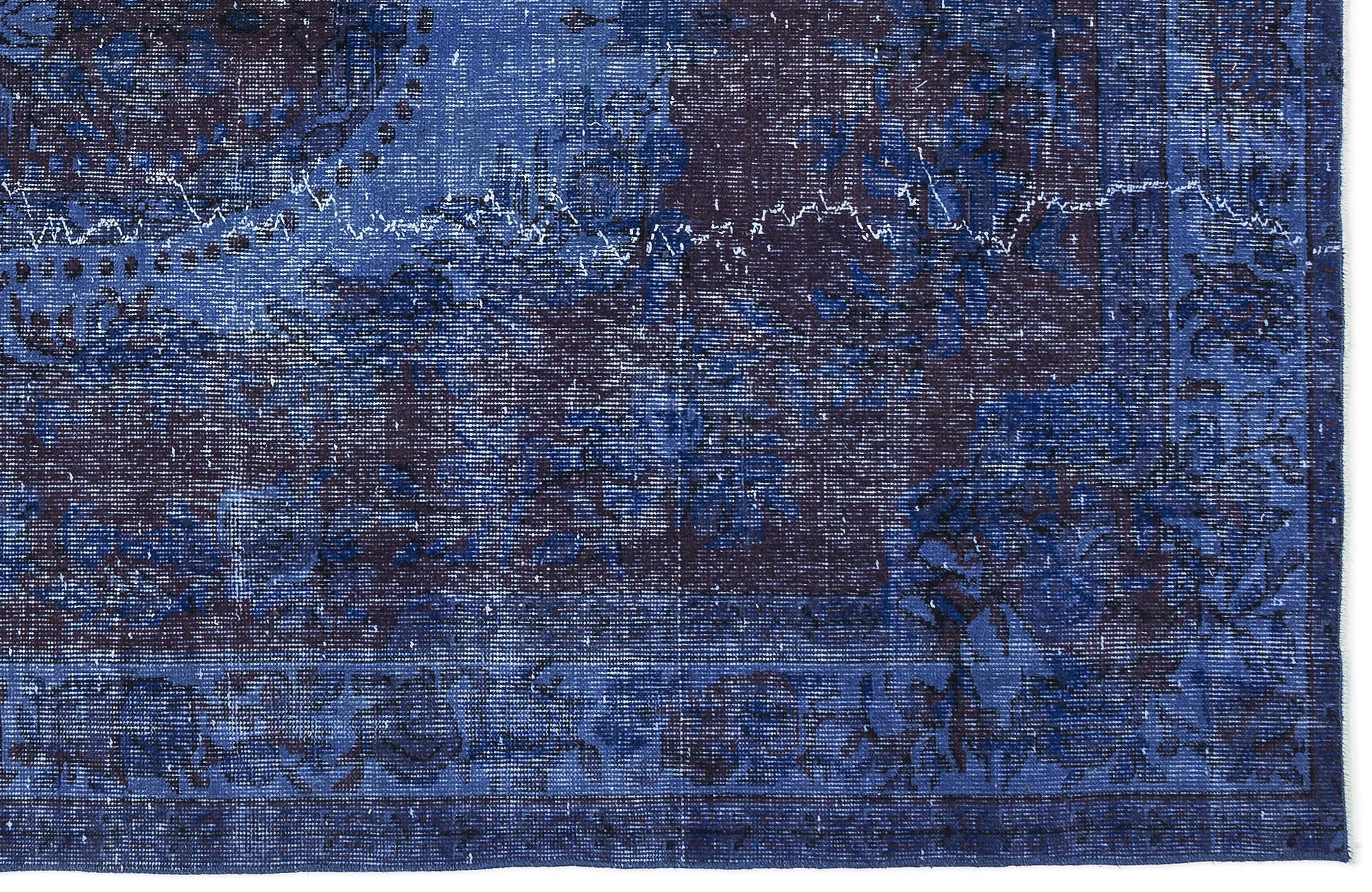 Atina Mavi Eskitme Yün El Dokuma Halısı 180 x 300 Apex Unique