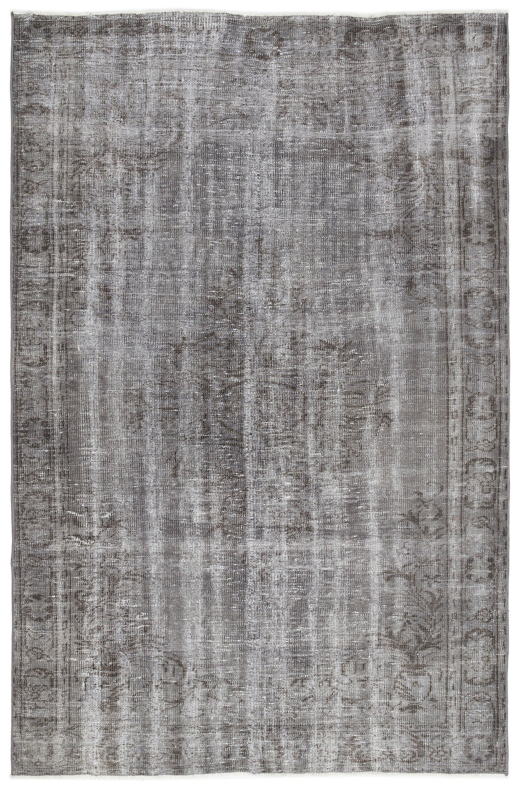 Atina Gri Eskitme Yün El Dokuma Halısı 175 x 272 Apex Unique