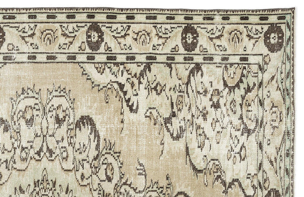 Bej Krem Anadolu Eskitme Geometrik Yün Halı 190x267 - Özel Seri