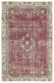 Bordo Anadolu Eskitme Klasik Yün Halı 188x302 - Özel Seri