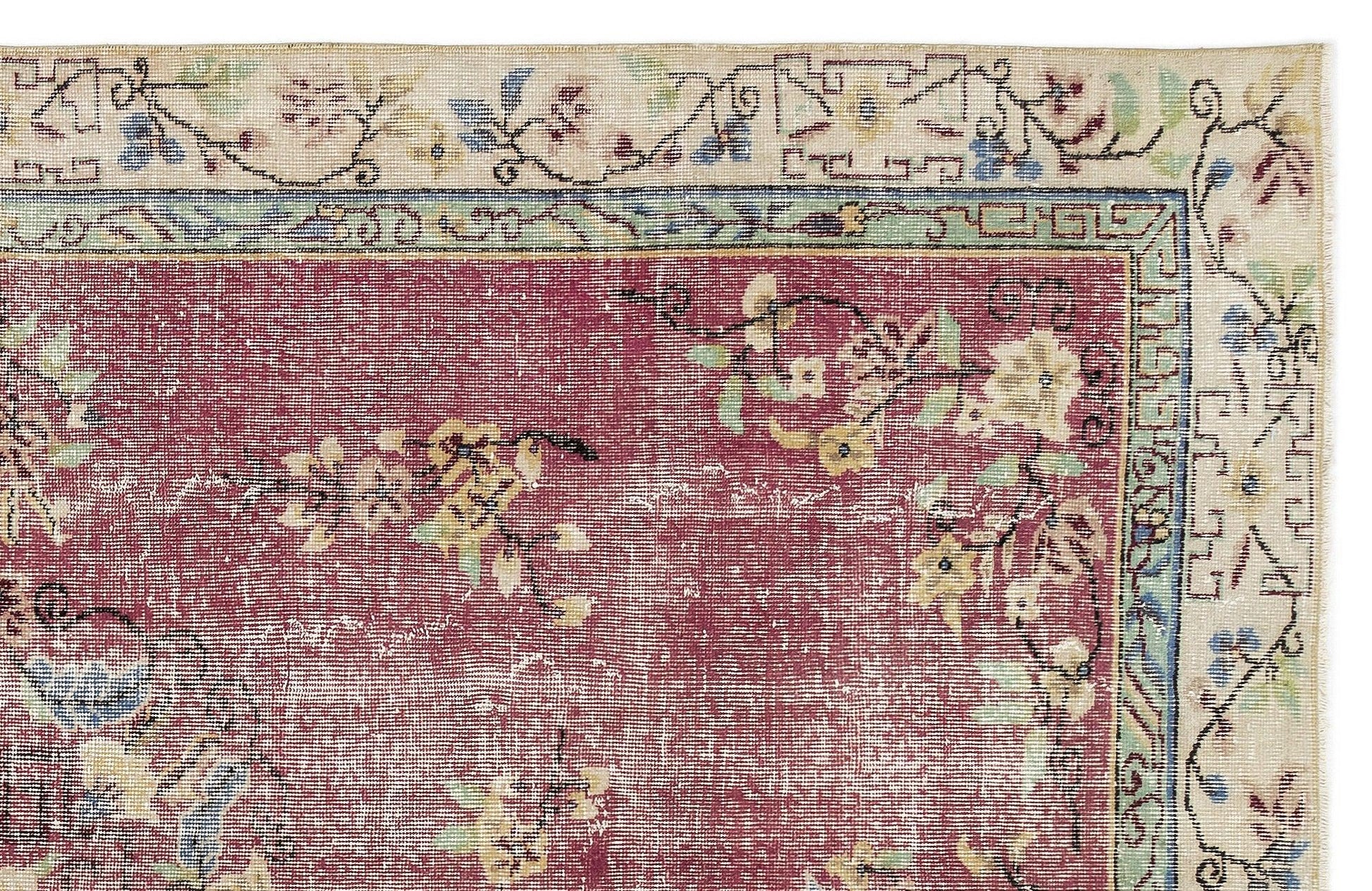 Bordo Anadolu Eskitme Klasik Yün Halı 188x302 - Özel Seri