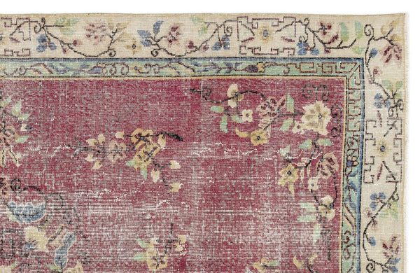 Bordo Anadolu Eskitme Klasik Yün Halı 188x302 - Özel Seri
