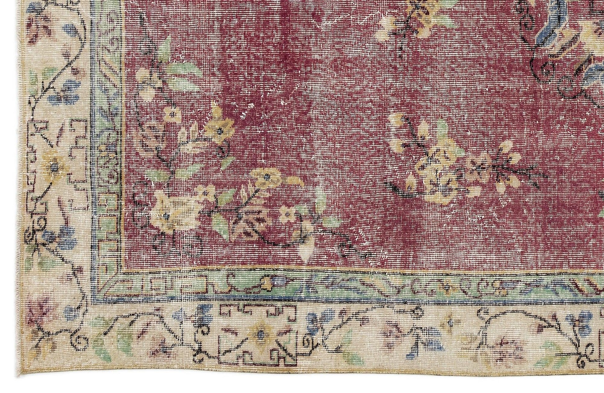 Bordo Anadolu Eskitme Klasik Yün Halı 188x302 - Özel Seri