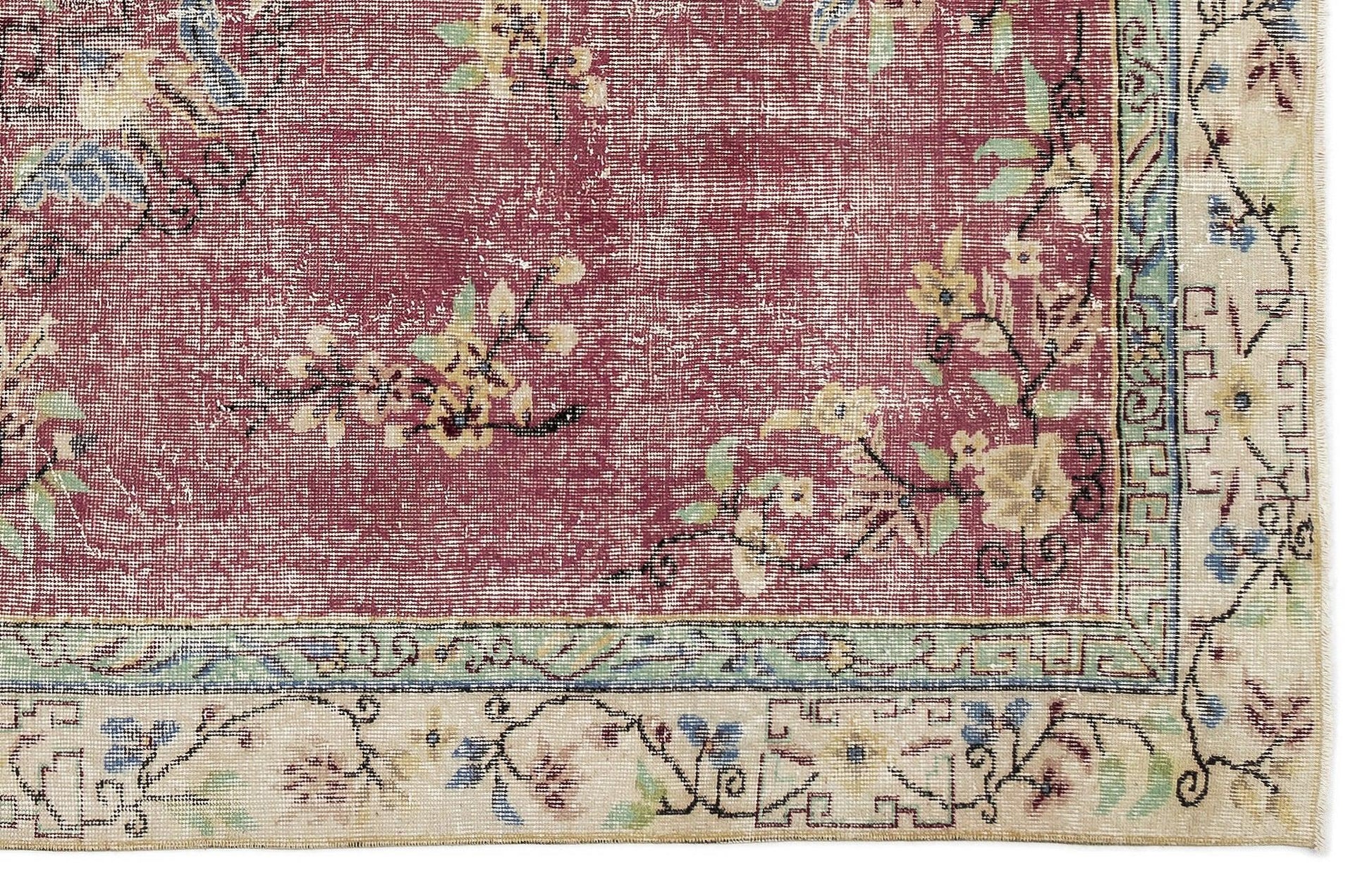 Bordo Anadolu Eskitme Klasik Yün Halı 188x302 - Özel Seri