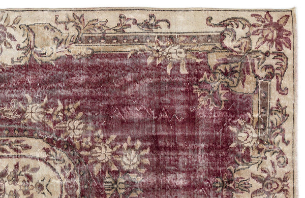 Bordo Anadolu Eskitme Klasik Yün Halı 187x287 - Özel Seri