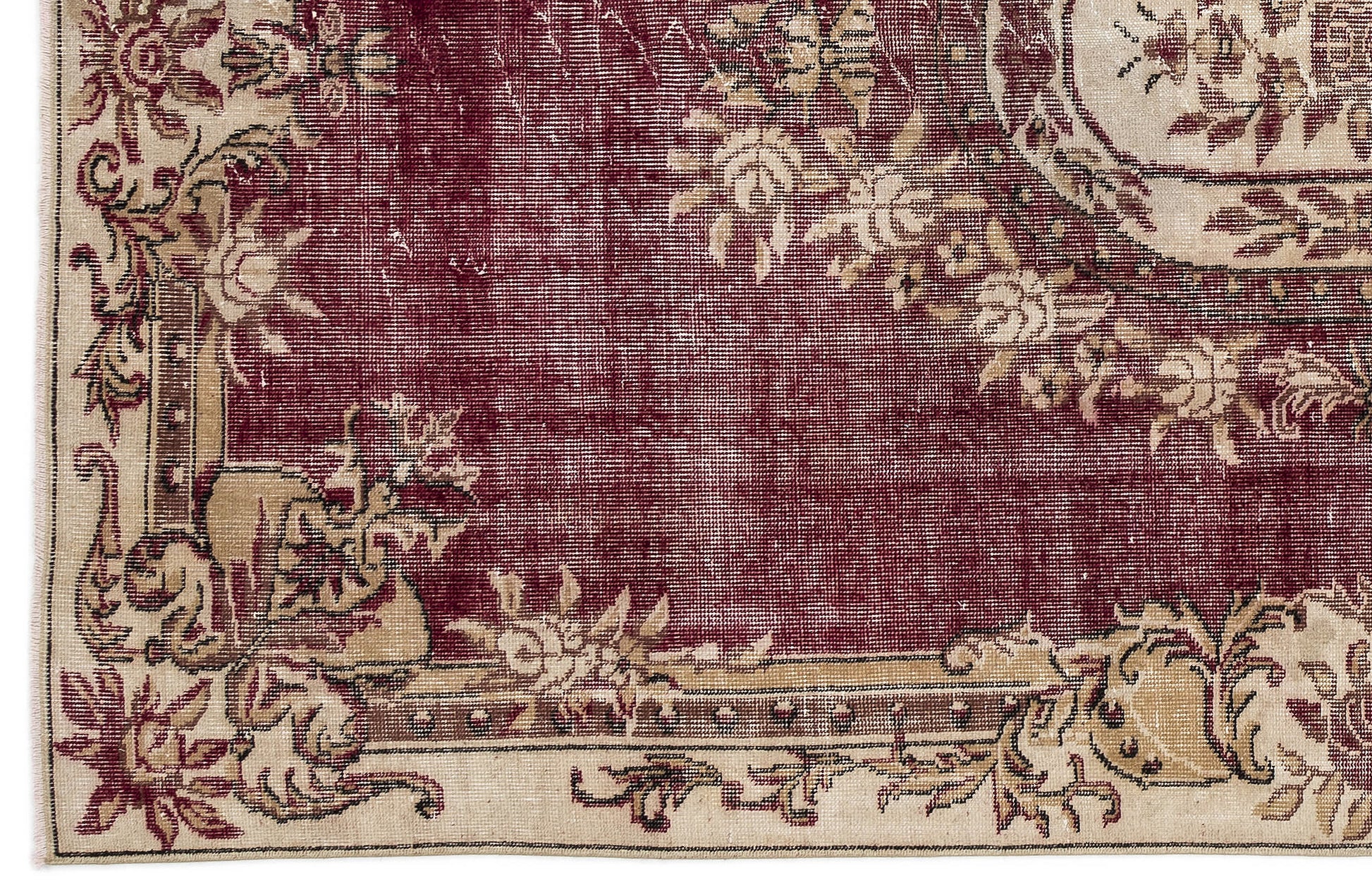 Atina Bordo Klasik Yün El Dokuma Halısı 187 x 287 Apex Unique