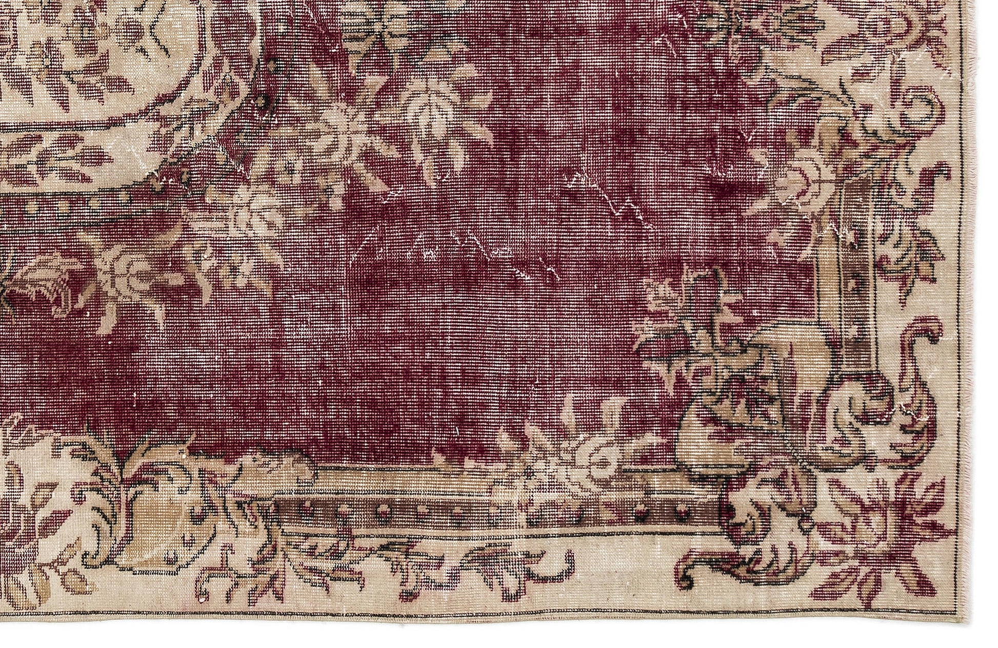 Atina Bordo Klasik Yün El Dokuma Halısı 187 x 287 Apex Unique