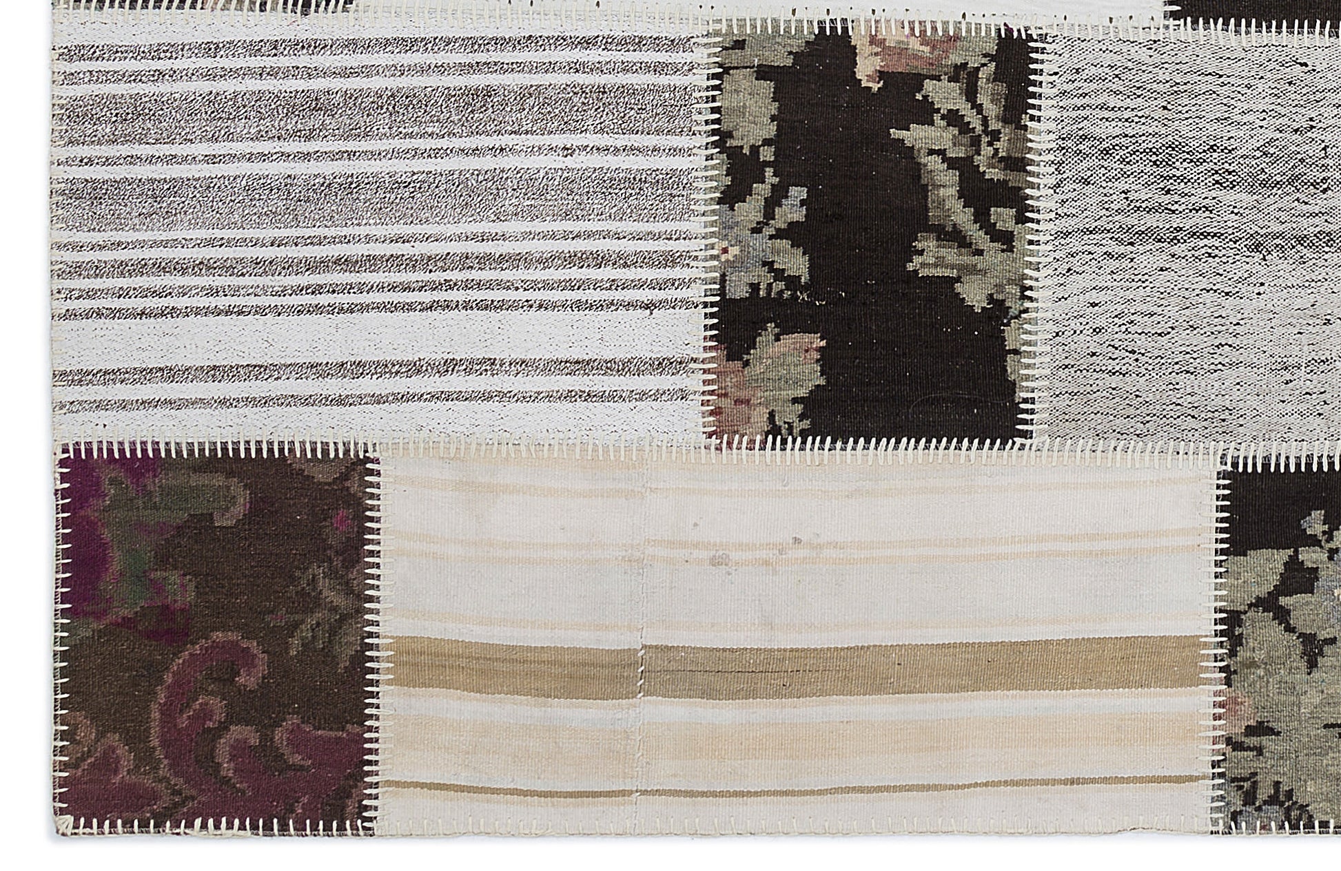 Teselya Bej Çiçekli Yün El Dokuma Halısı 160 x 230 Apex Unique