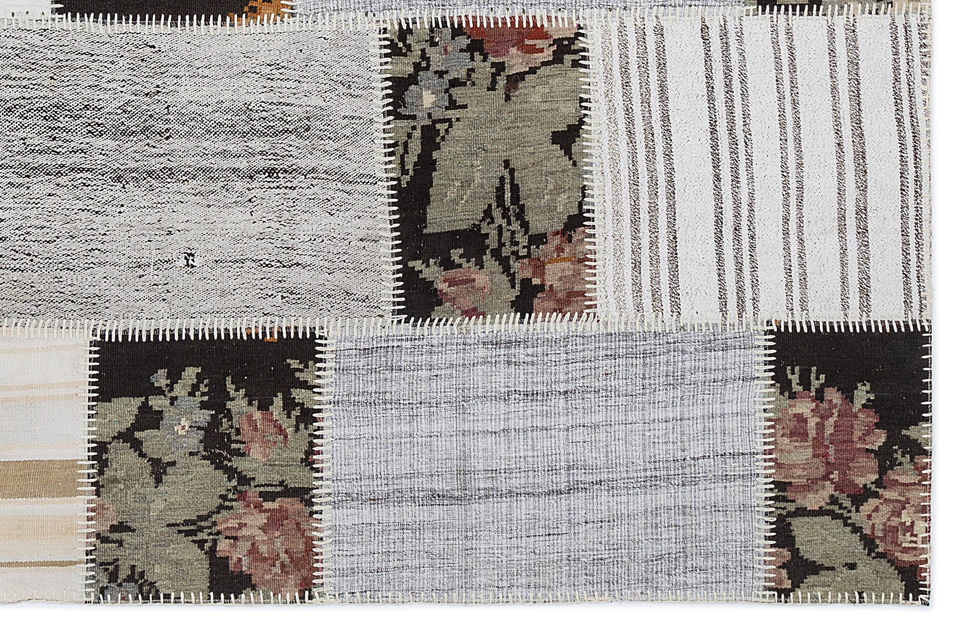 Teselya Bej Çiçekli Yün El Dokuma Halısı 160 x 230 Apex Unique