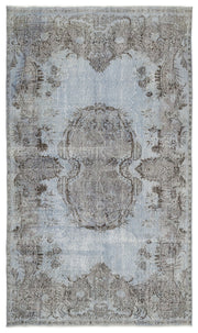 Atina Mavi Eskitme Yün El Dokuma Halısı 172 x 298 Apex Unique