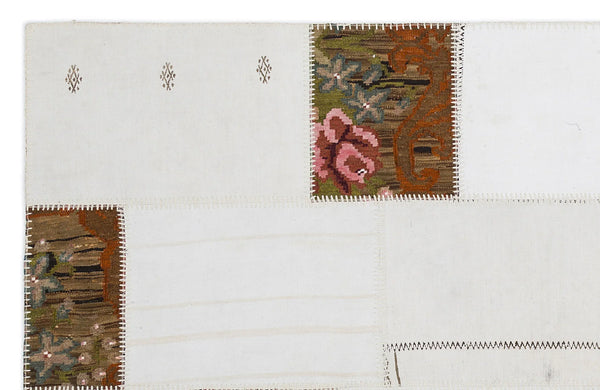 Beyaz Anadolu Bohem Modern Yün Halı 160x230 - Özel Seri