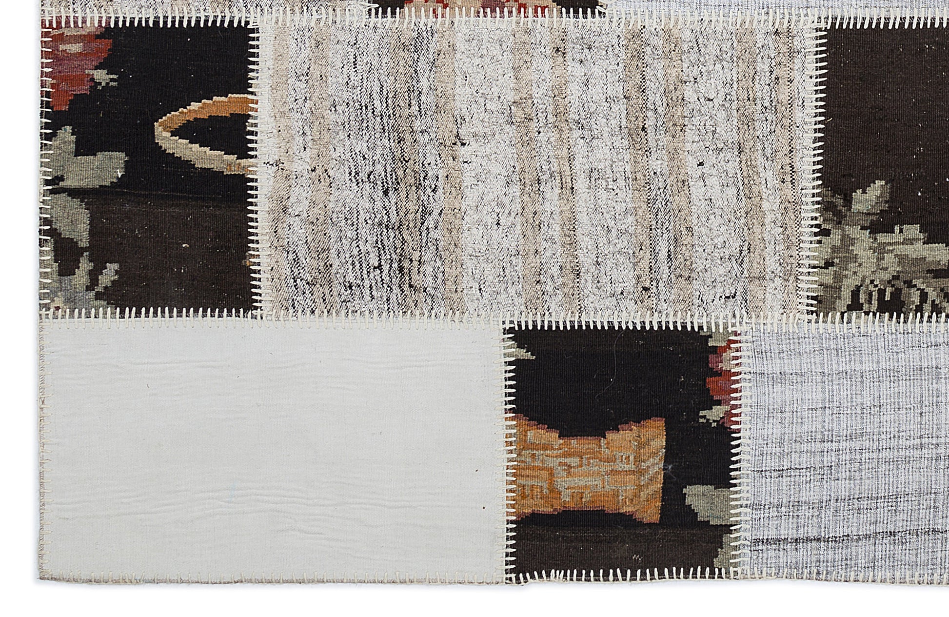 Teselya Beyaz Çiçekli Yün El Dokuma Halısı 160 x 230 Apex Unique