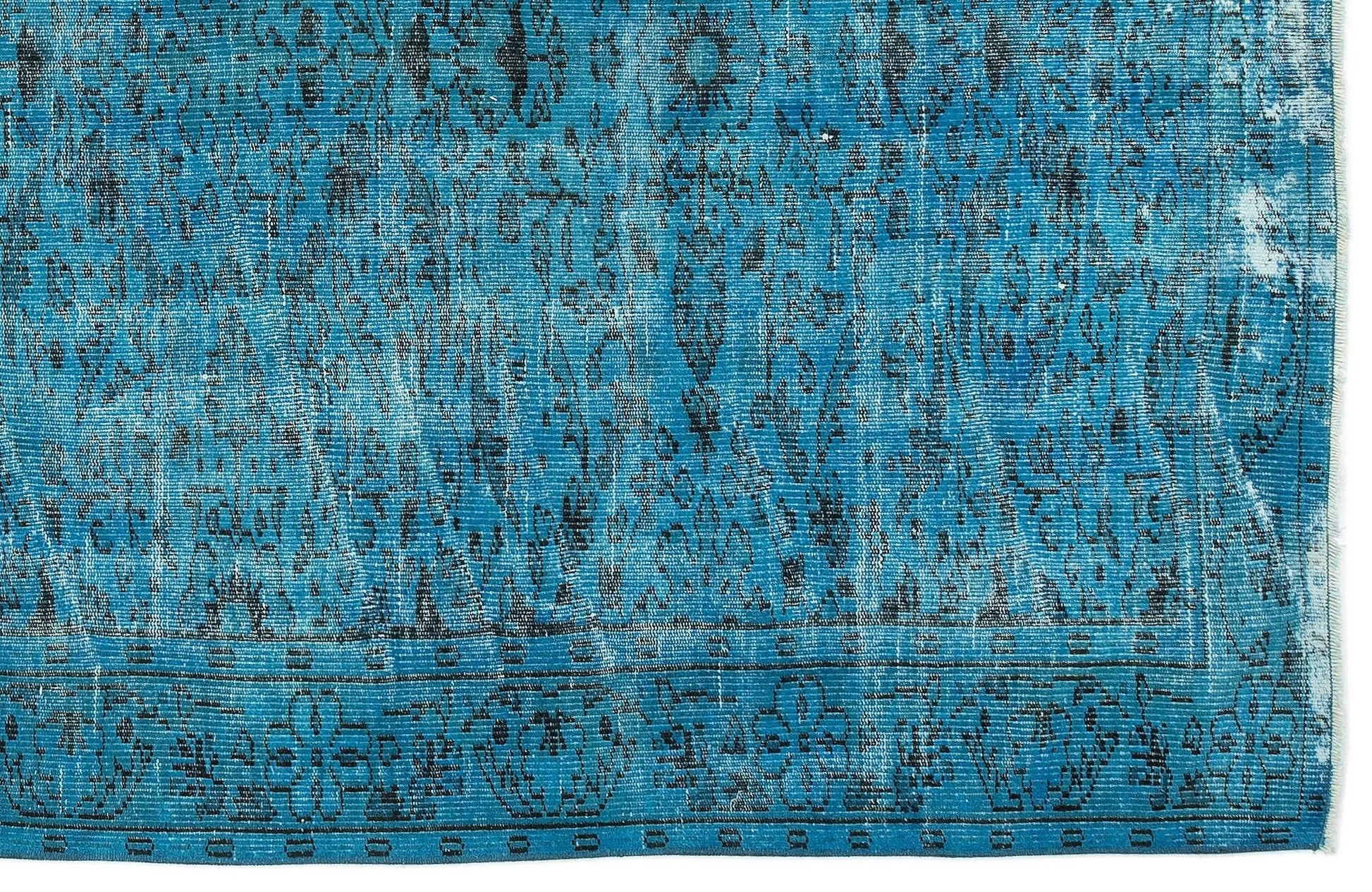 Beyaz Gri Bohem Eskitme Yün Halı 171x306