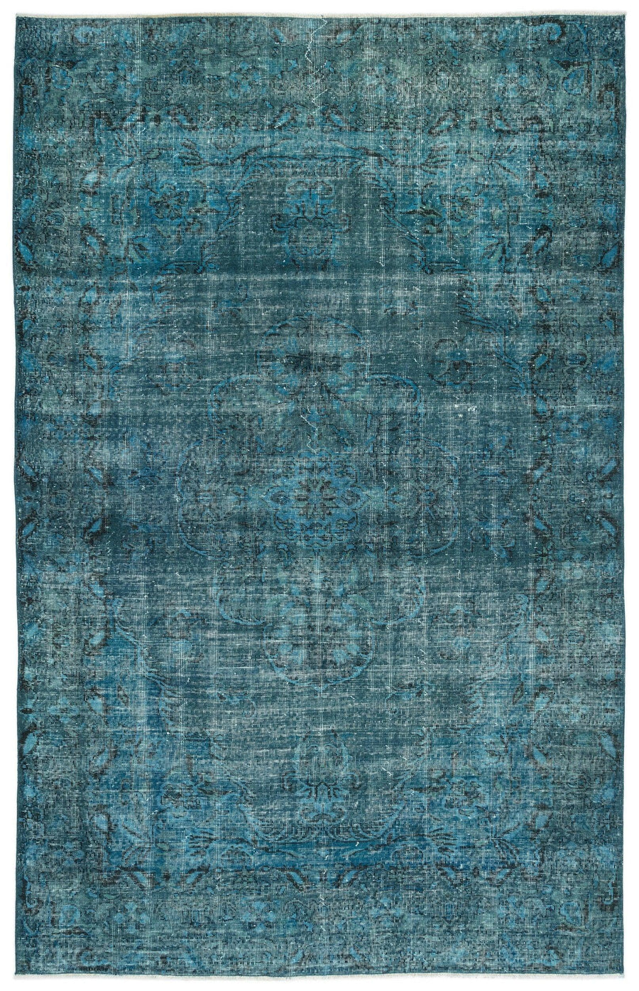Beyaz Gri Eskitme Klasik Yün Halı 194x310