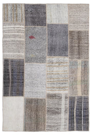 Teselya Bej Çizgili Yün El Dokuma Halısı 160 x 230 Apex Unique