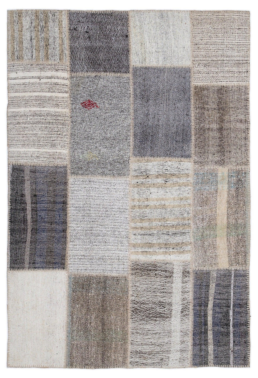 Bej Anadolu Bohem Geometrik Yün Halı 160x230 - Özel Seri