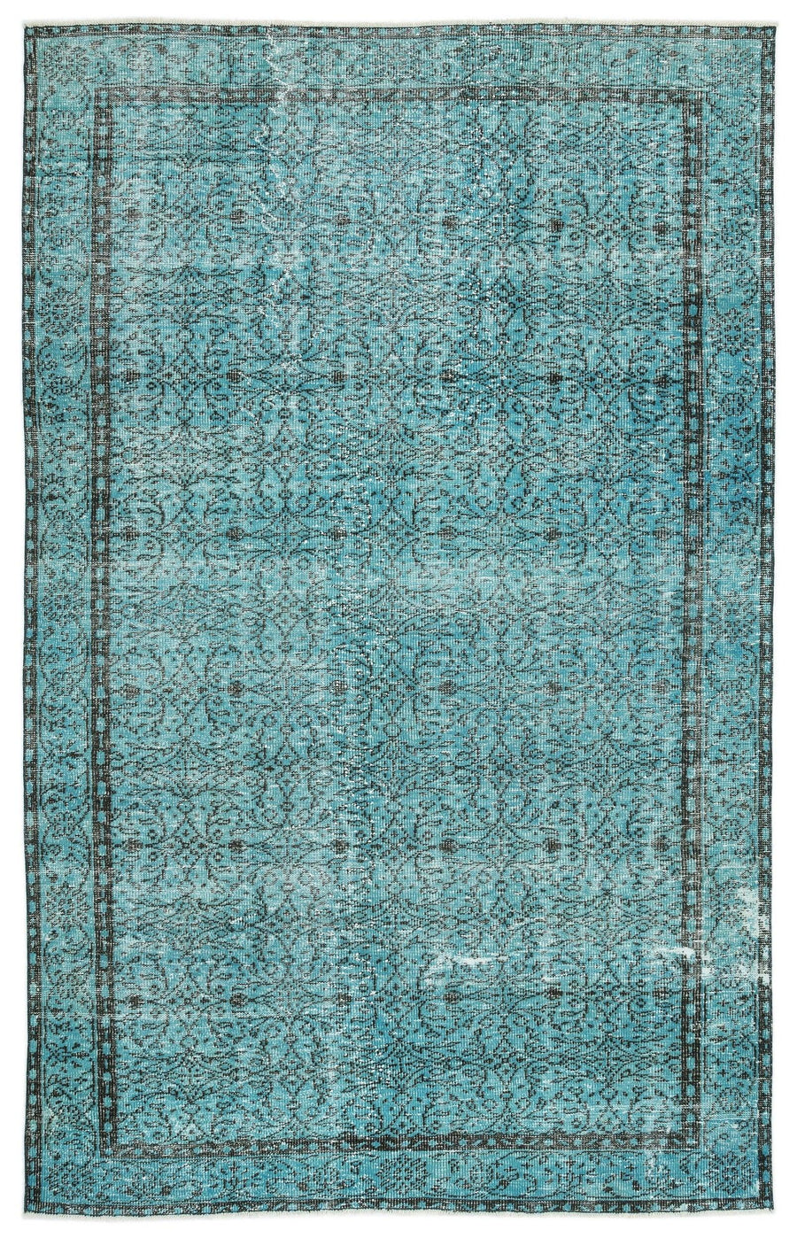 Beyaz Gri Eskitme Klasik Yün Halı 193x304
