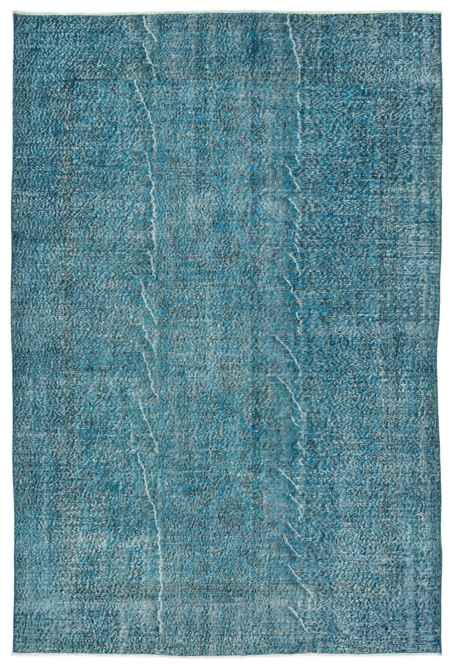 Beyaz Gri Eskitme Geometrik Yün Halı 190x285