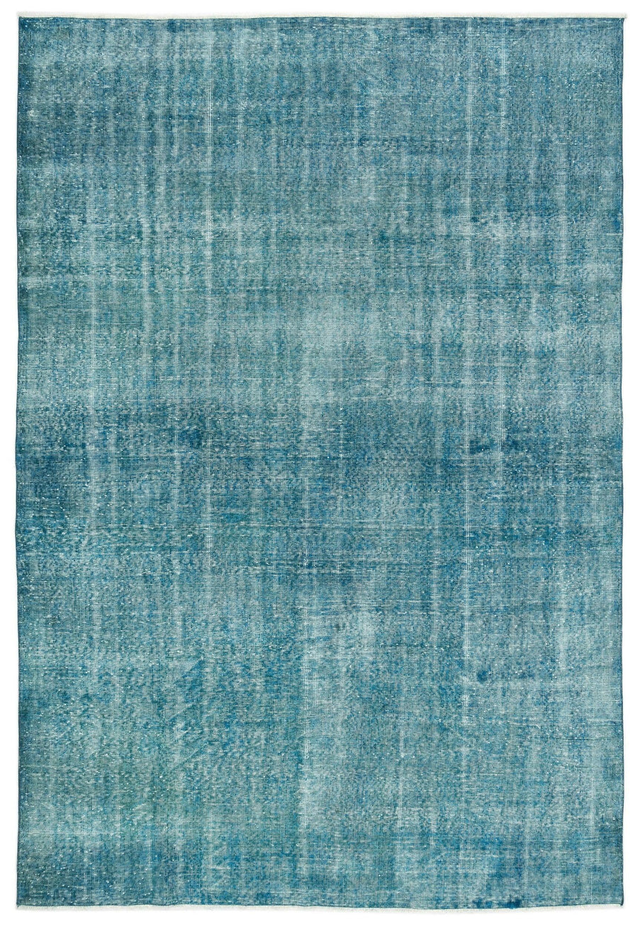 Beyaz Mavi Eskitme Modern Yün Halı 210x308