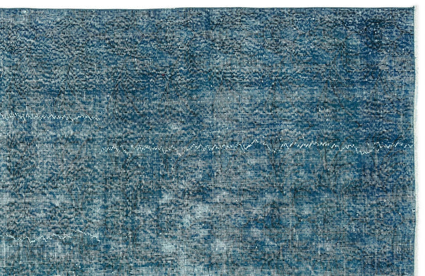 Beyaz Lacivert Eskitme Modern Yün Halı 148x264
