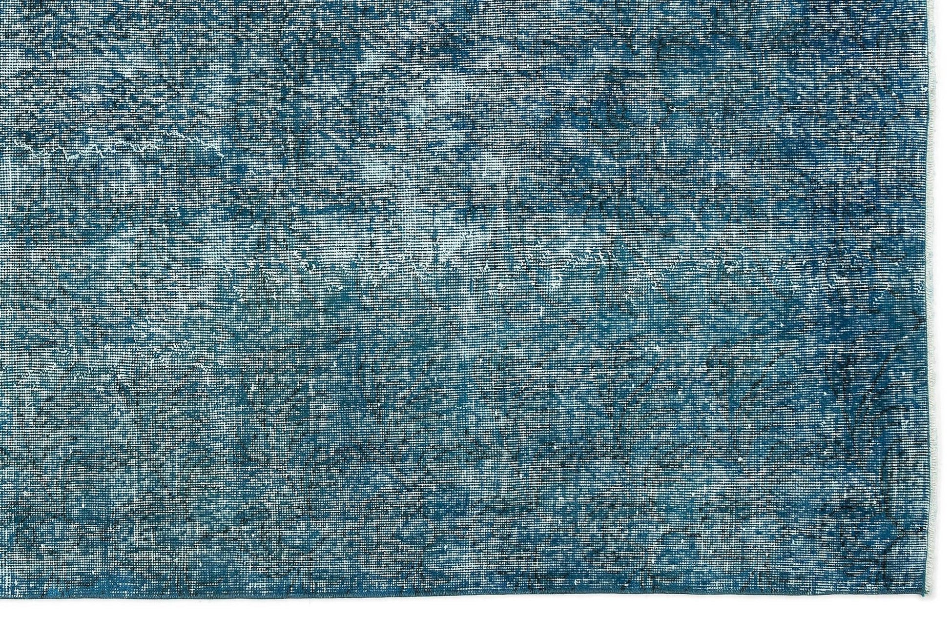 Beyaz Lacivert Eskitme Modern Yün Halı 148x264