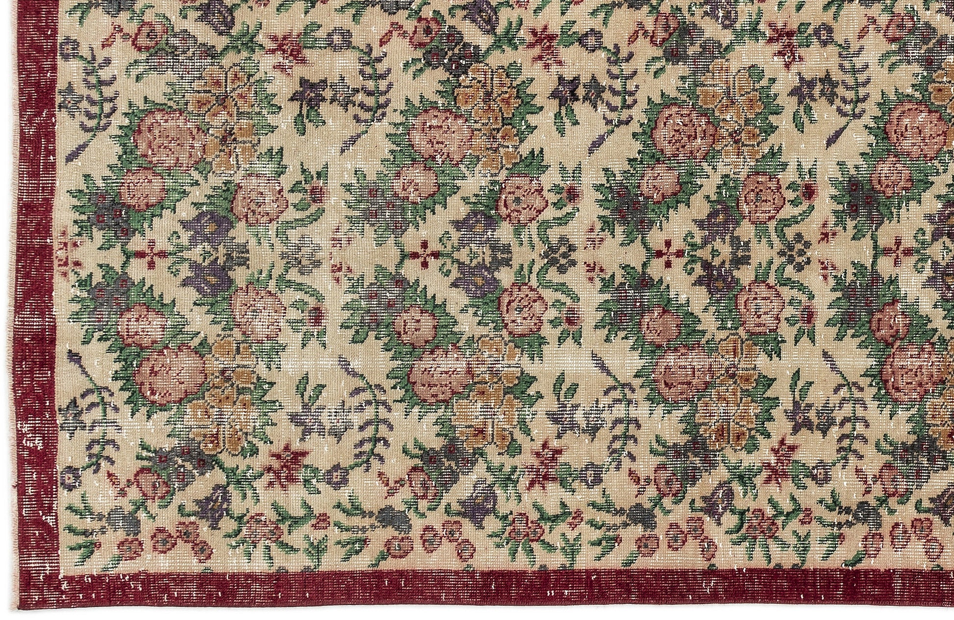 Atina Bej Eskitme Yün El Dokuma Halısı 107 x 219 Apex Unique