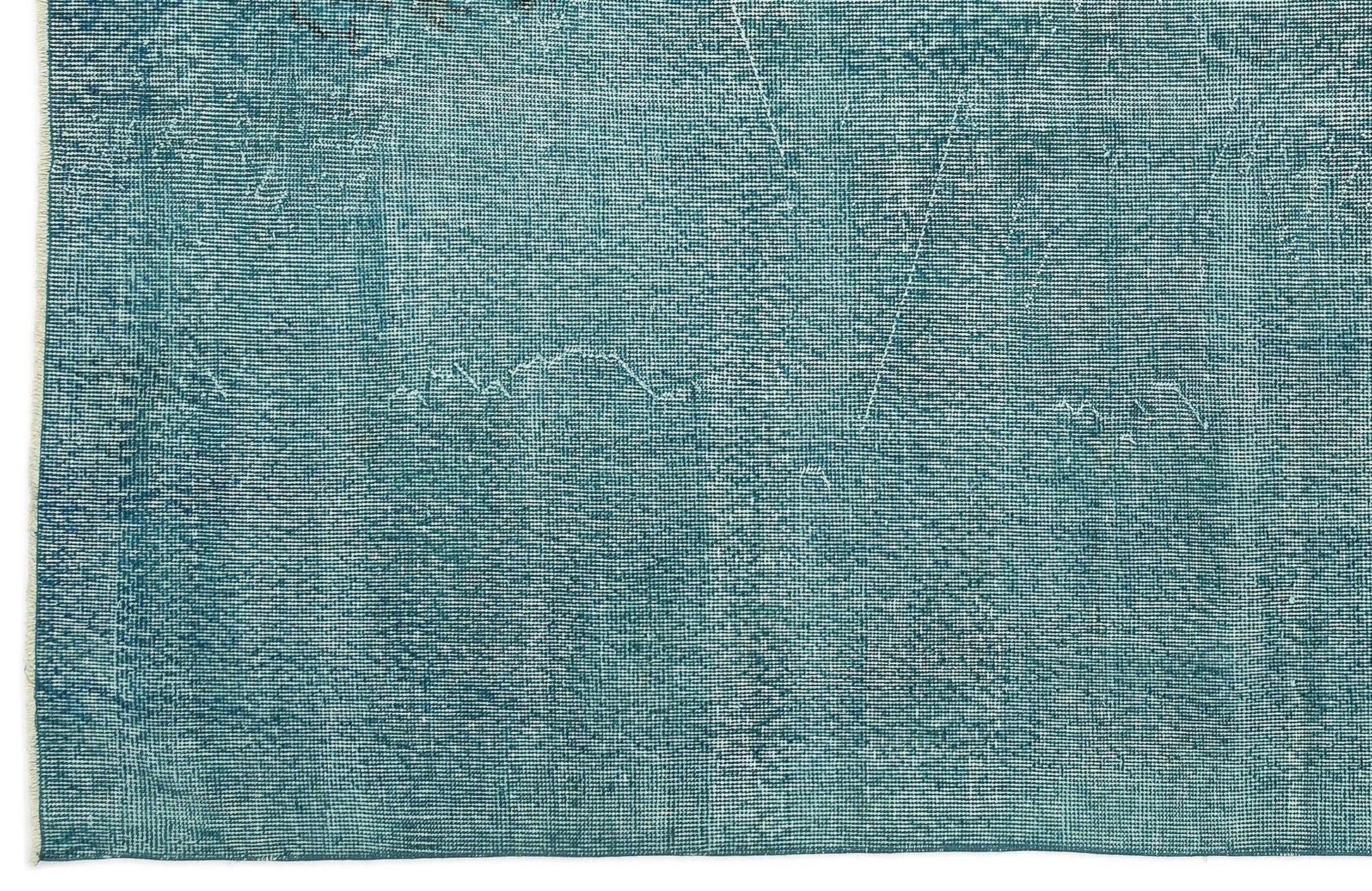 Beyaz Mavi Eskitme Modern Yün Halı 149x265