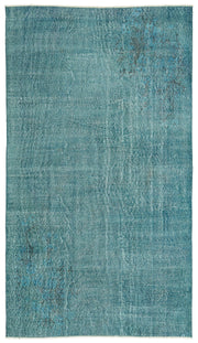 Beyaz Mavi Eskitme Modern Yün Halı 149x265