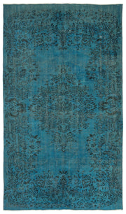 Gri Mavi Bohem Eskitme Yün Halı 165x286