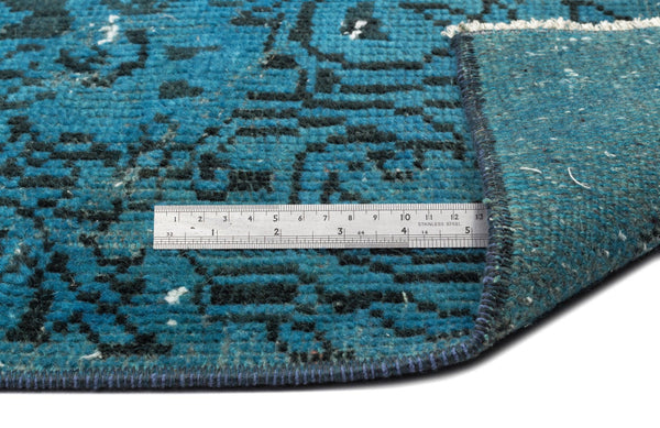 Gri Mavi Bohem Eskitme Yün Halı 165x286