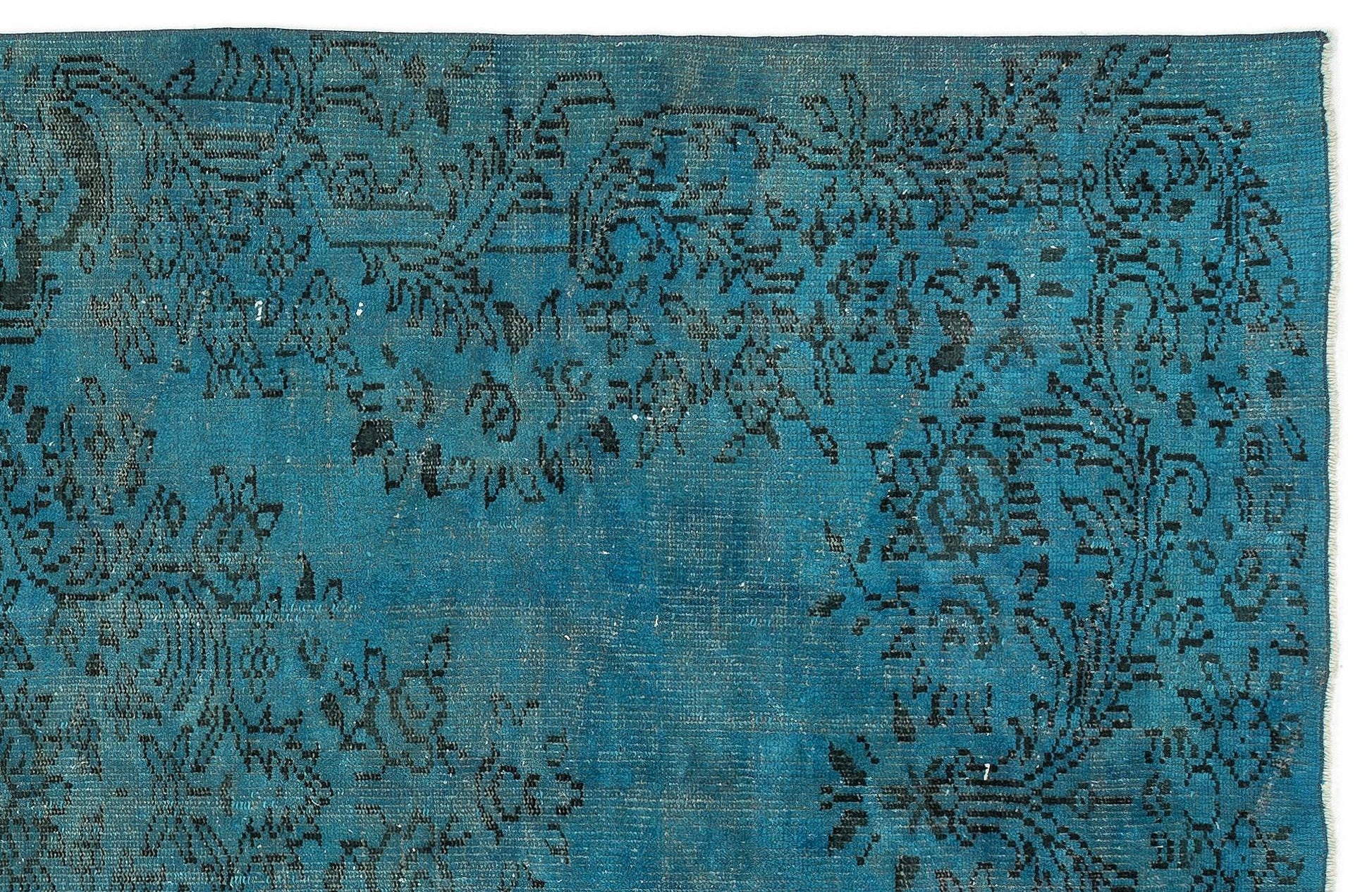 Gri Mavi Bohem Eskitme Yün Halı 165x286