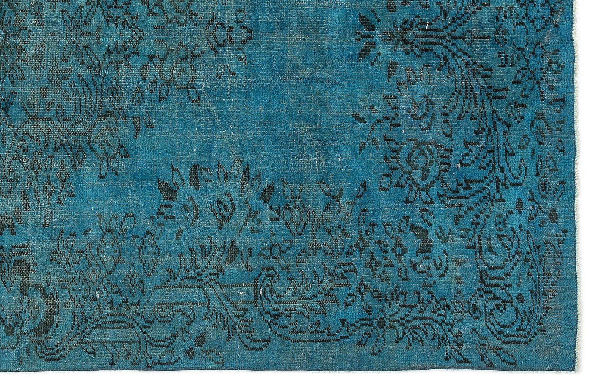 Gri Mavi Bohem Eskitme Yün Halı 165x286
