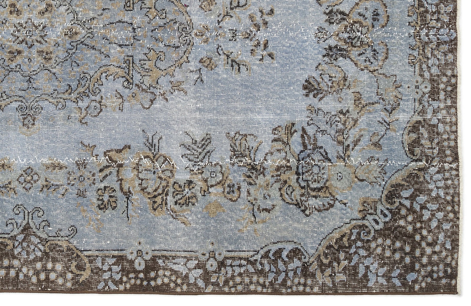 Atina Mavi Eskitme Yün El Dokuma Halısı 168 x 291 Apex Unique