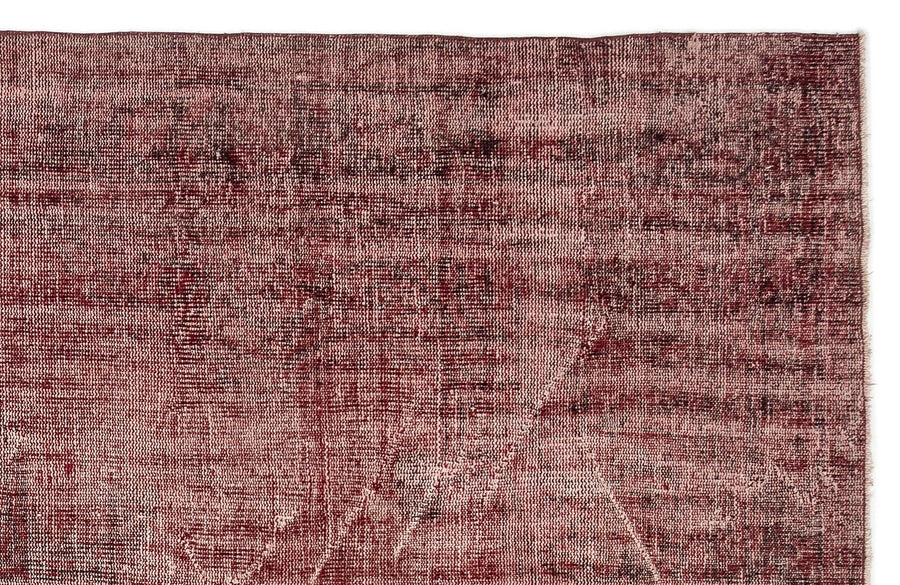 Plain Burgundy & Grey Melange Hand-Knotted Wool Rug 220x333 cm (7'3" x 10'11") – in the living room