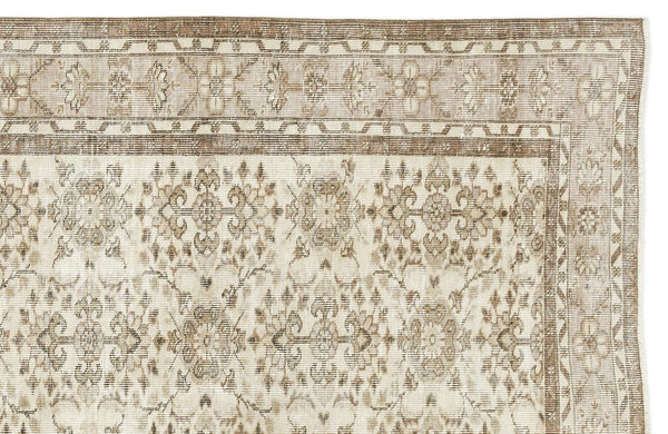 Bej Anadolu Eskitme Geometrik Yün Halı 194x310 - Özel Seri